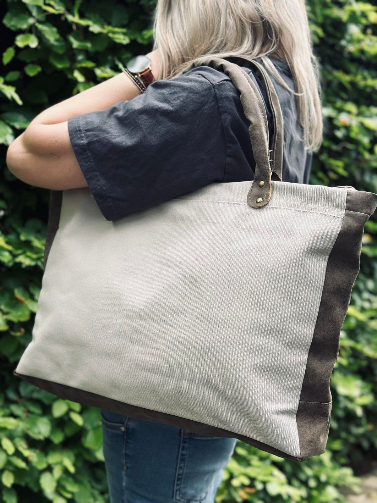 Shopper - Beige kanvas - VIAMAJA.DK