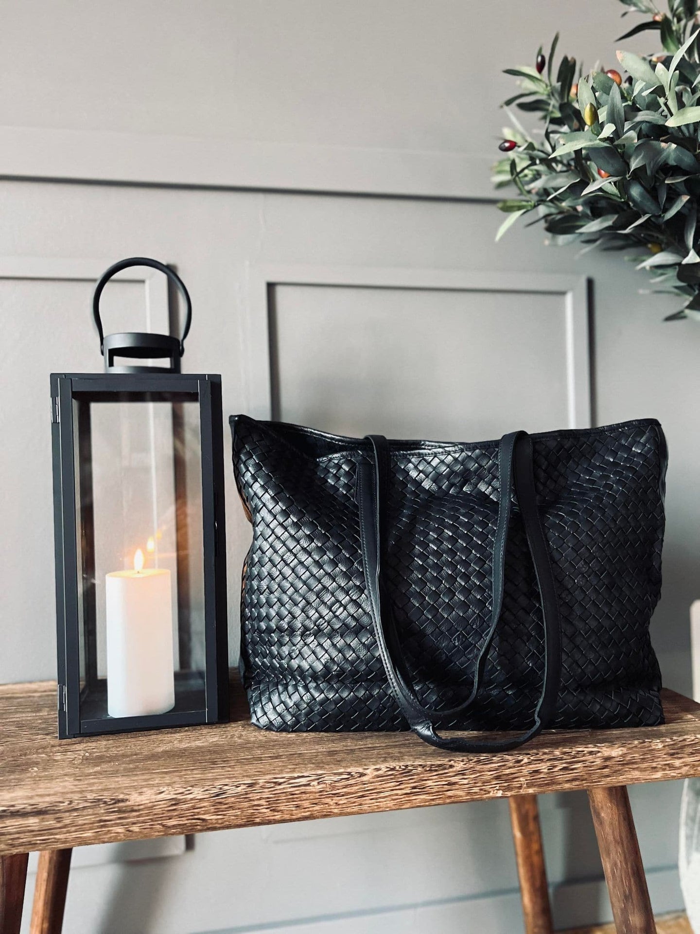 Shopper Black MILLE - Flettet skind - VIAMAJA.DK