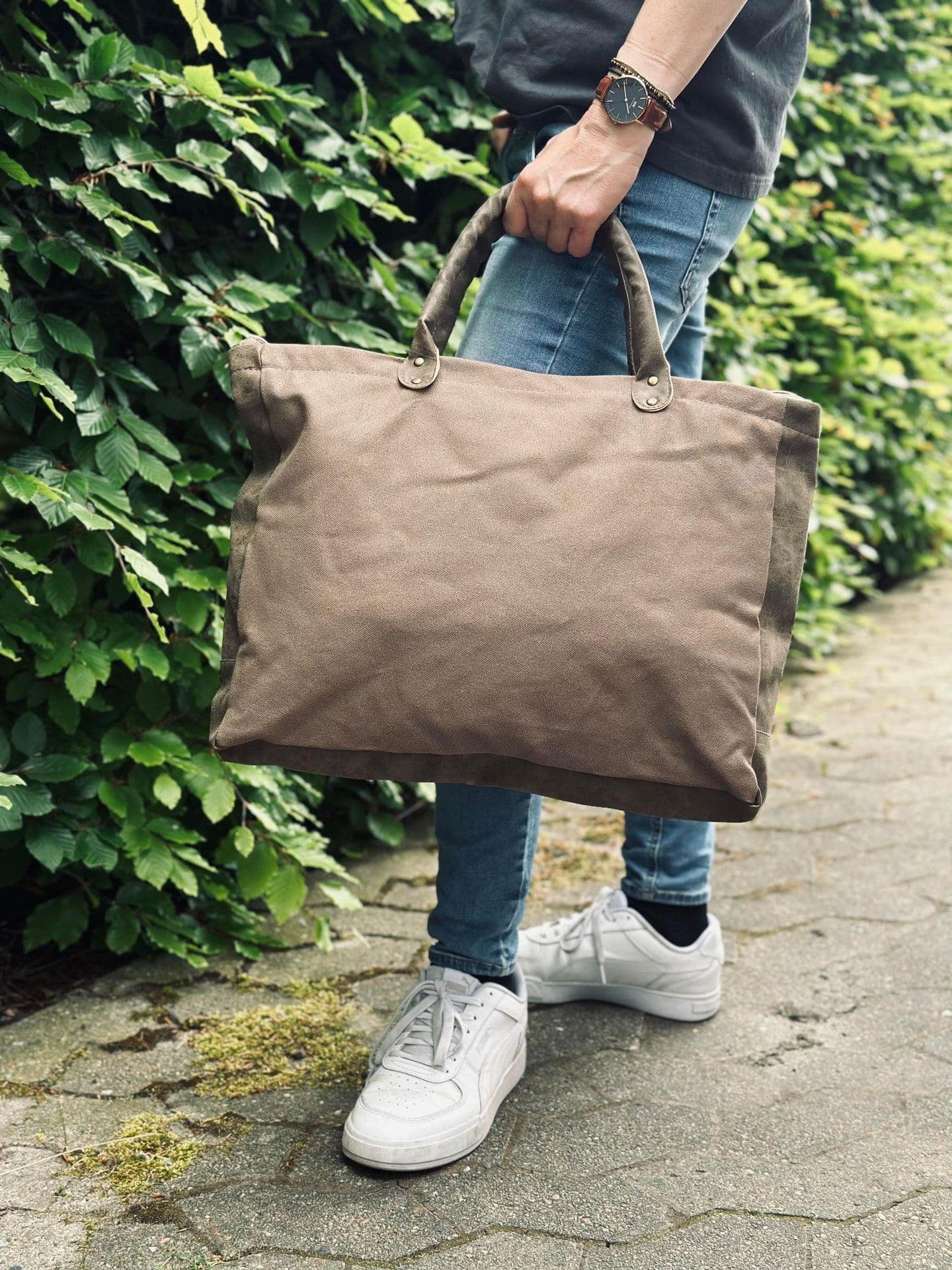 Shopper - Brown kanvas - VIAMAJA.DK