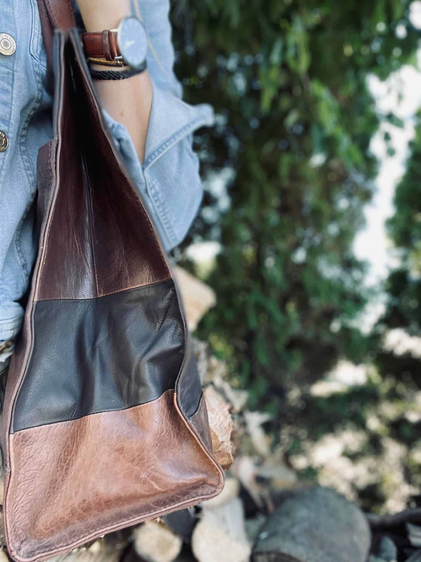 Shopper i kraftig recycling læder – Brown - VIAMAJA.DK