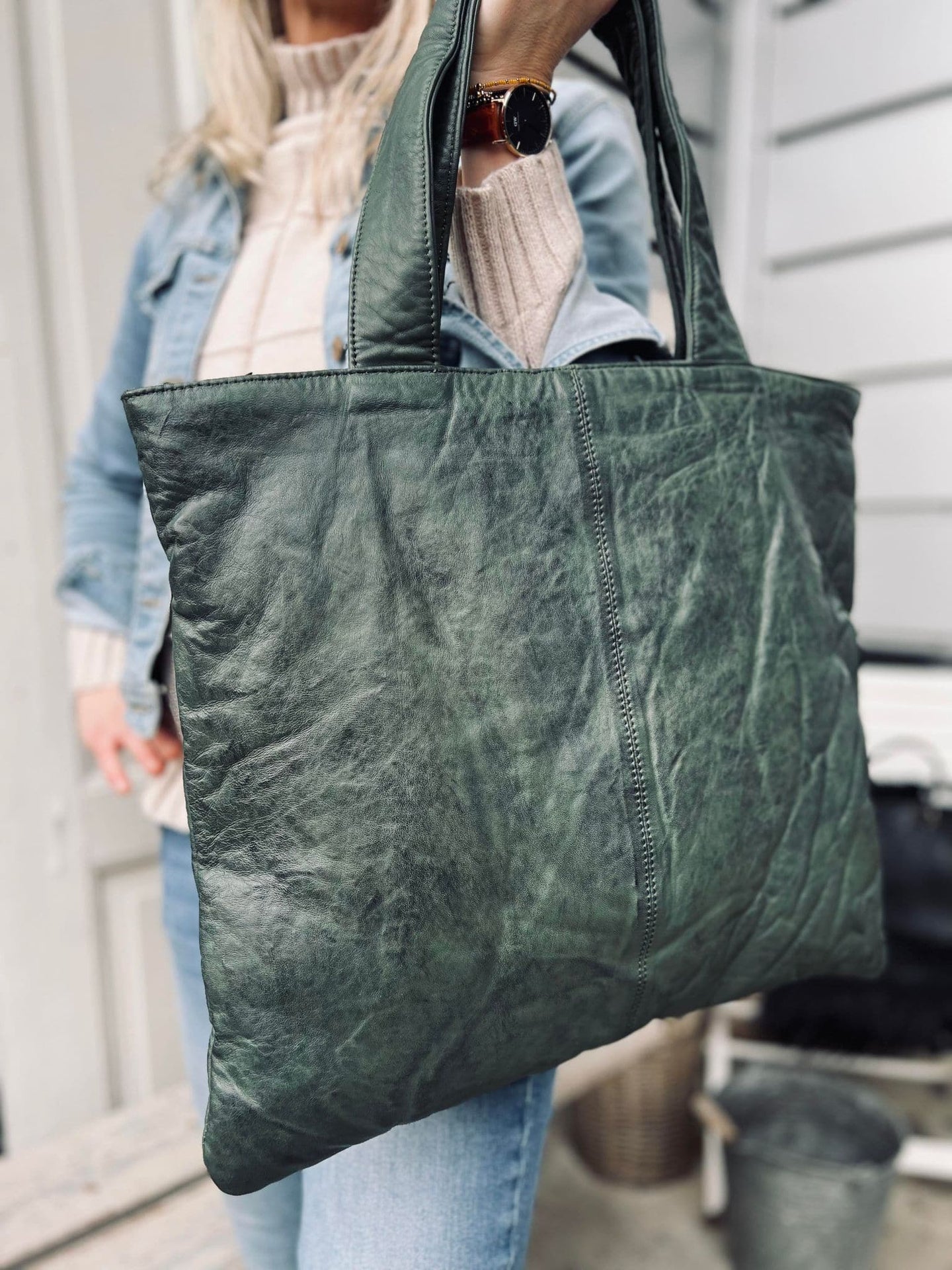 Shopper ink pung MILLE – Green - VIAMAJA.DK