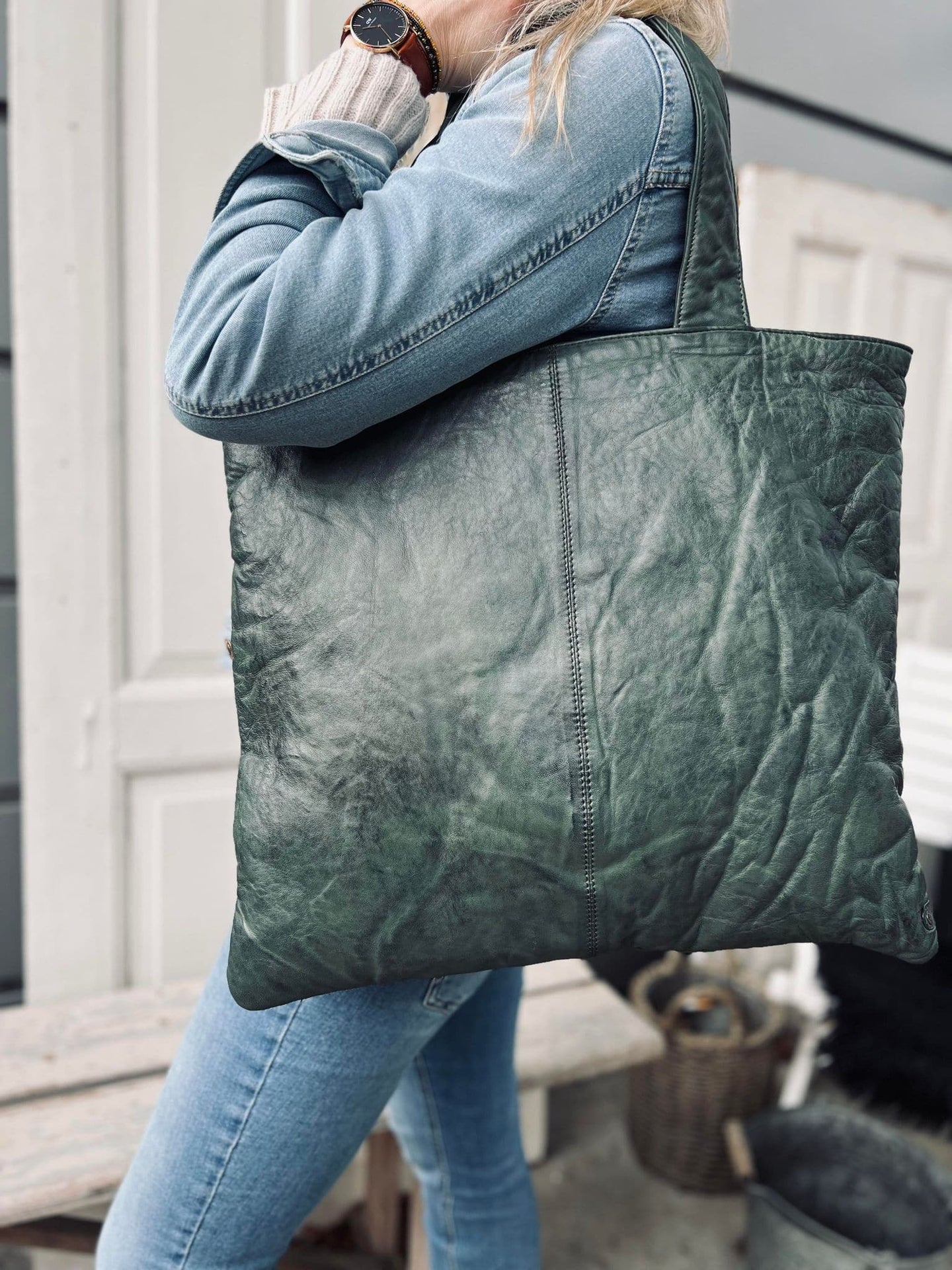 Shopper ink pung MILLE – Green - VIAMAJA.DK