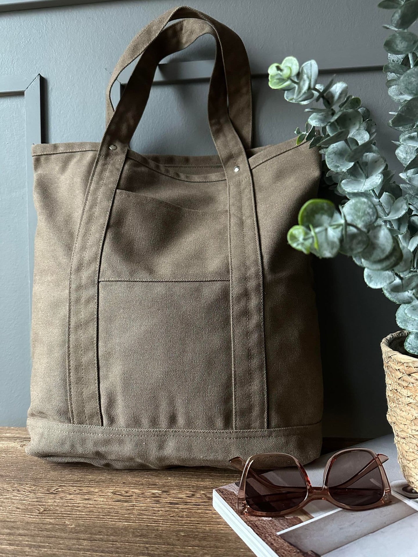 Shopper Natura Kanvas - Brown - VIAMAJA.DK