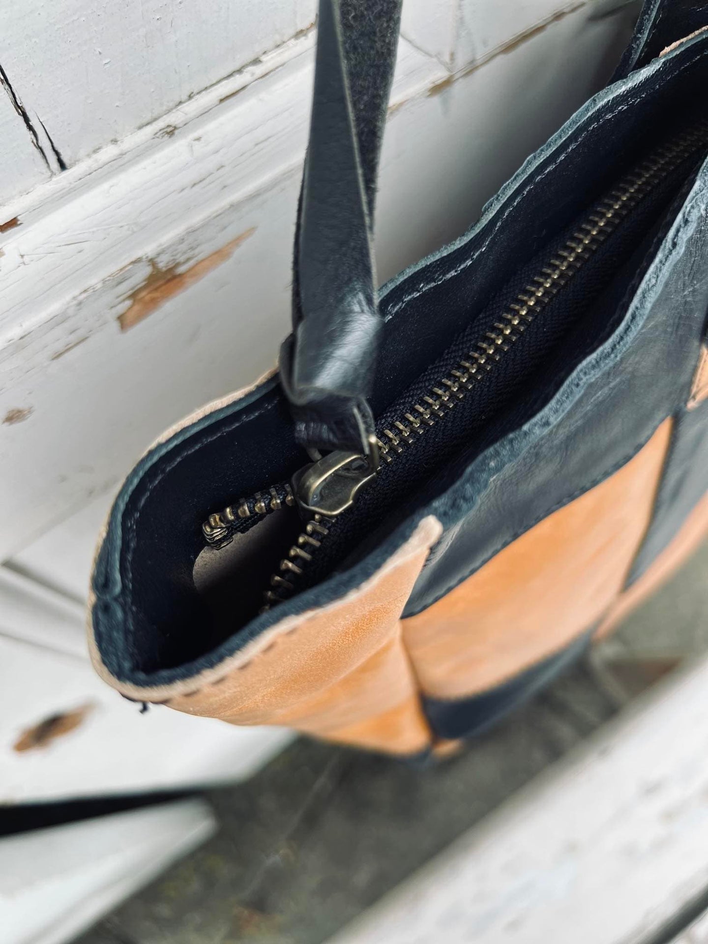 Shopper PATCHWORK - Cognac / Black - VIAMAJA.DK