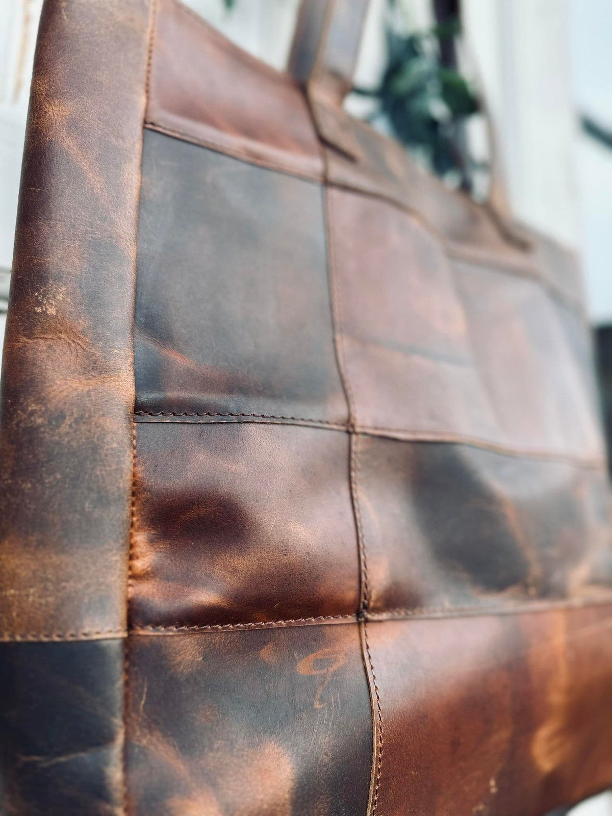 Shopper PATCHWORK - Dark walnut DELUXE - VIAMAJA.DK