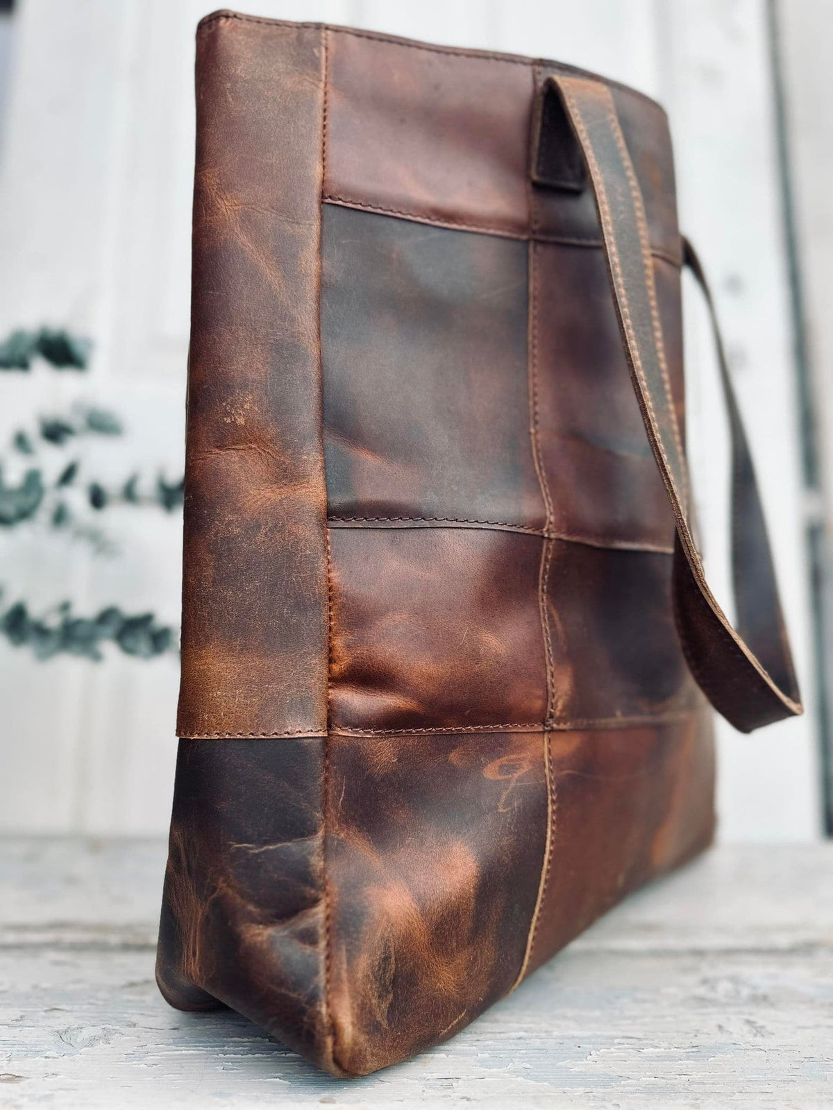 Shopper PATCHWORK - Dark walnut DELUXE - VIAMAJA.DK