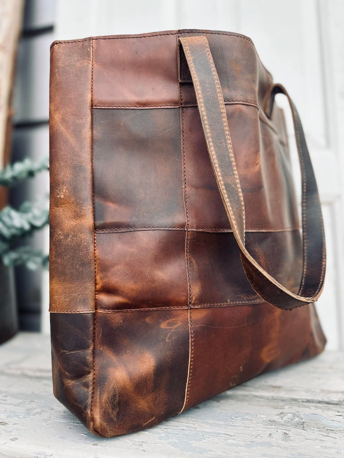 Shopper PATCHWORK - Dark walnut DELUXE - VIAMAJA.DK