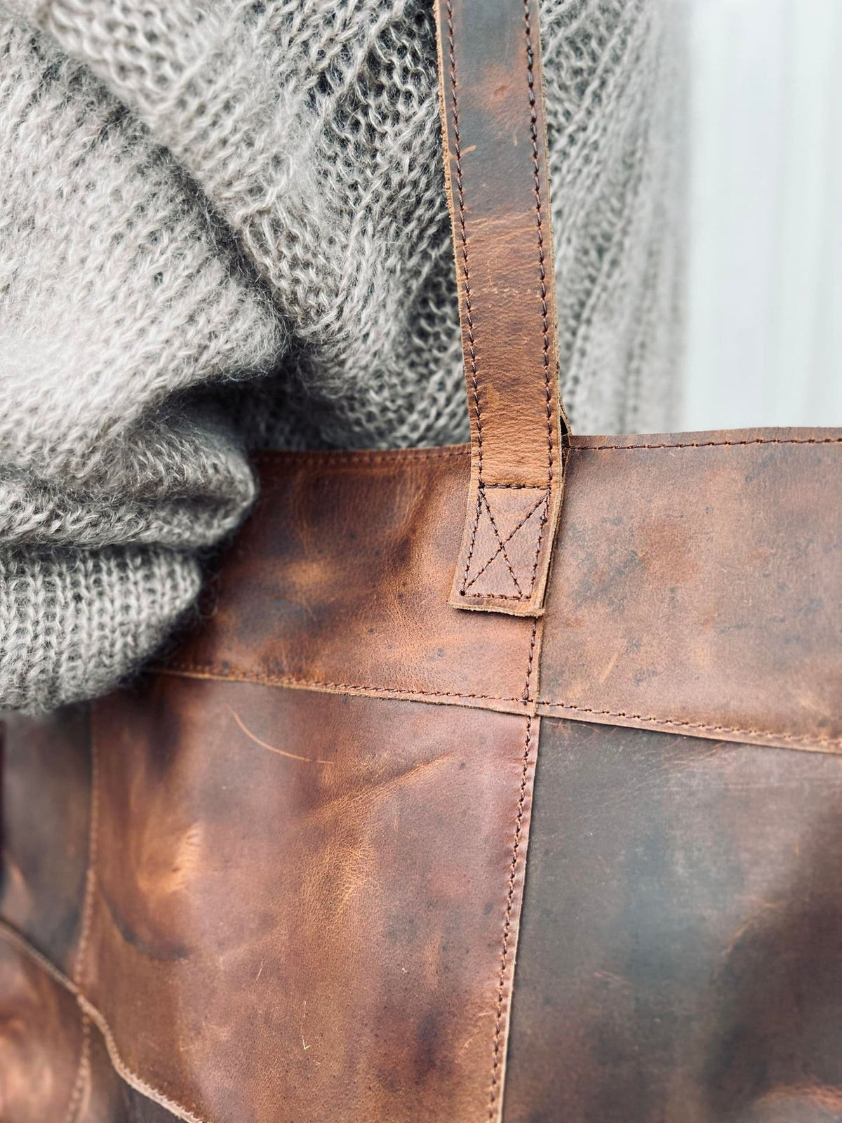 Shopper PATCHWORK - Dark walnut DELUXE - VIAMAJA.DK