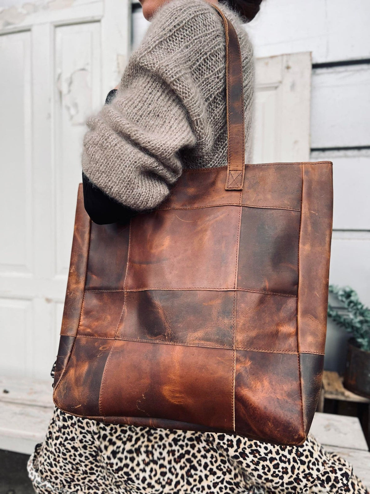 Shopper PATCHWORK - Dark walnut DELUXE - VIAMAJA.DK