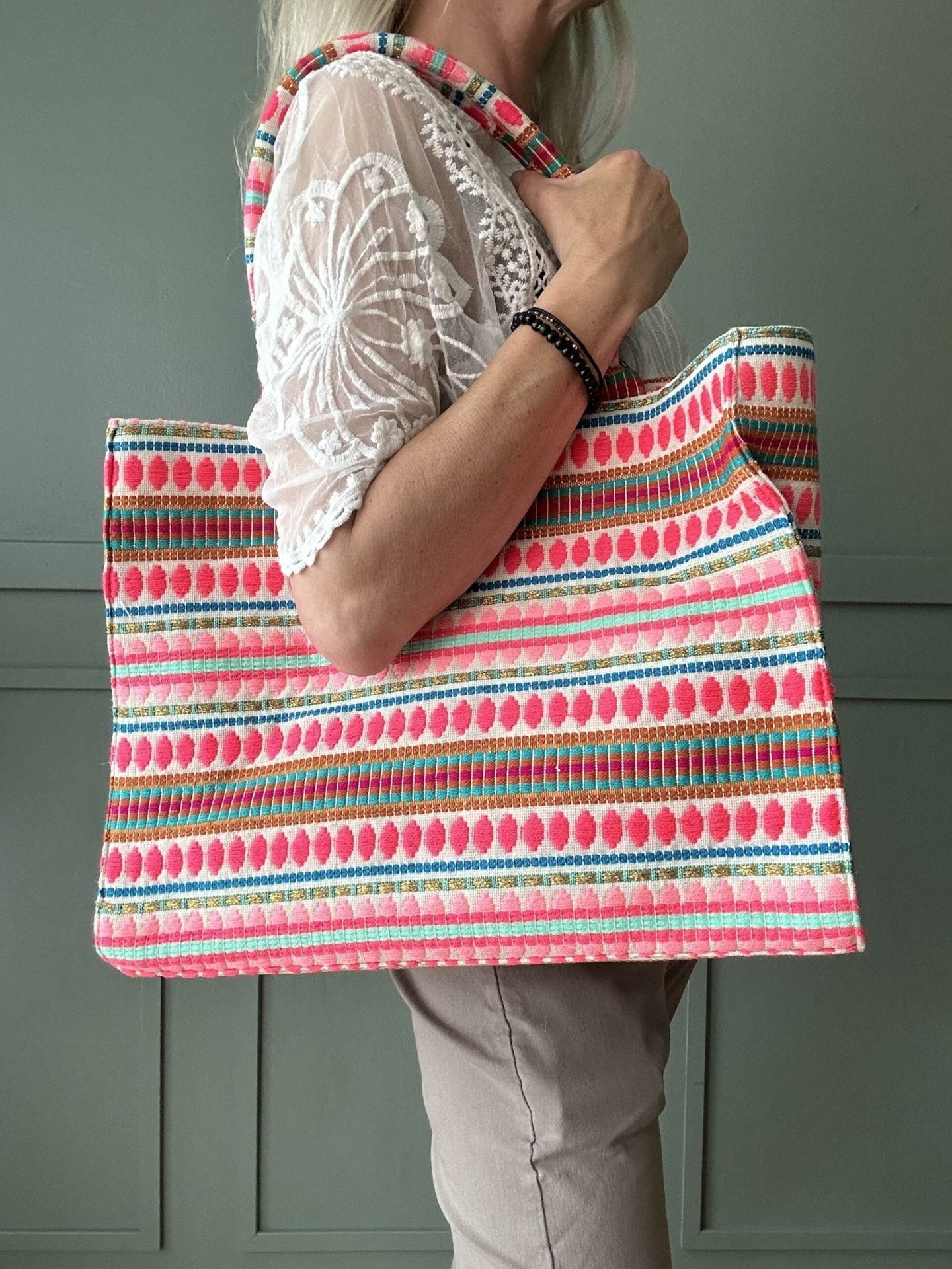 Shopper Summer pink / gold - VIAMAJA.DK