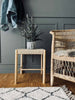 Hocker mit Sitz aus Naturgeflecht