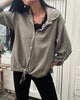 Bluse aus gewaffelter Baumwolle – Mocca
