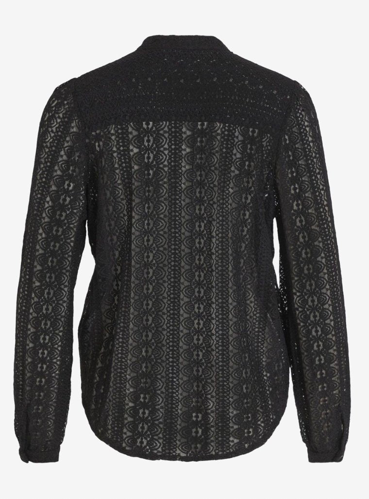 Skjorte med blonde – Black - VIAMAJA.DK