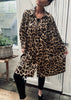 Leopardenmuster Hemdkleid