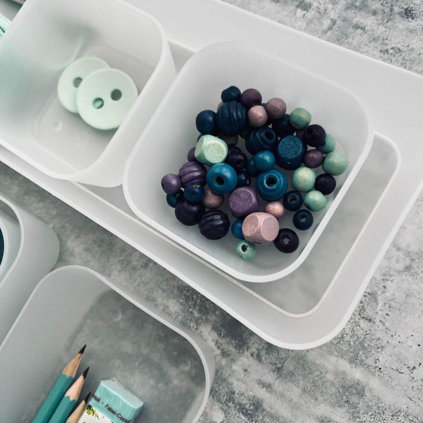 Skuffe organizer - Sæt med 7 kasser - VIAMAJA.DK