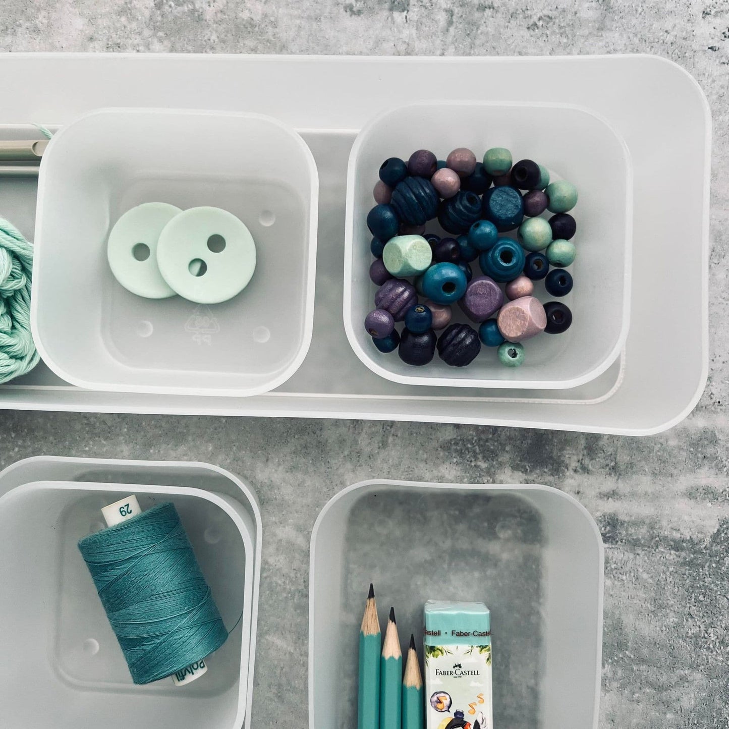 Skuffe organizer - Sæt med 7 kasser - VIAMAJA.DK