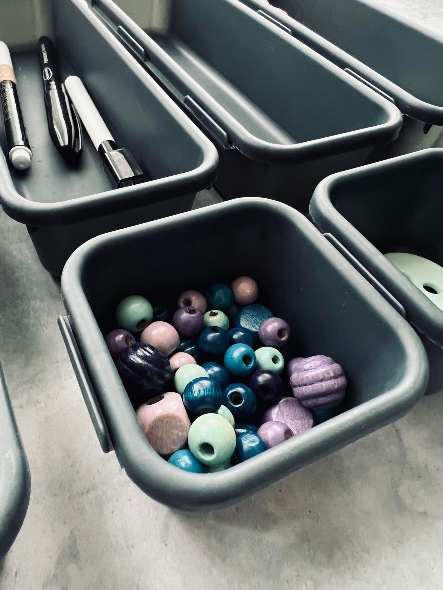 Skuffe organizer - Sæt med 8 kasser - mørk grå - VIAMAJA.DK