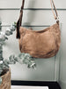 Schultertasche Dark sand leather