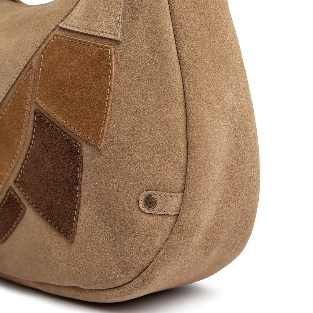 Schultertasche Florence aus Wildleder - Sand