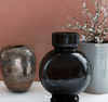 Schöne Vase, Bubble in Grau/Blau - Niedrig
