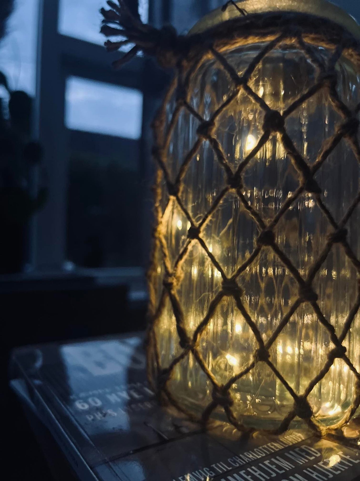 Solcelle lanterne - Glas og jute - VIAMAJA