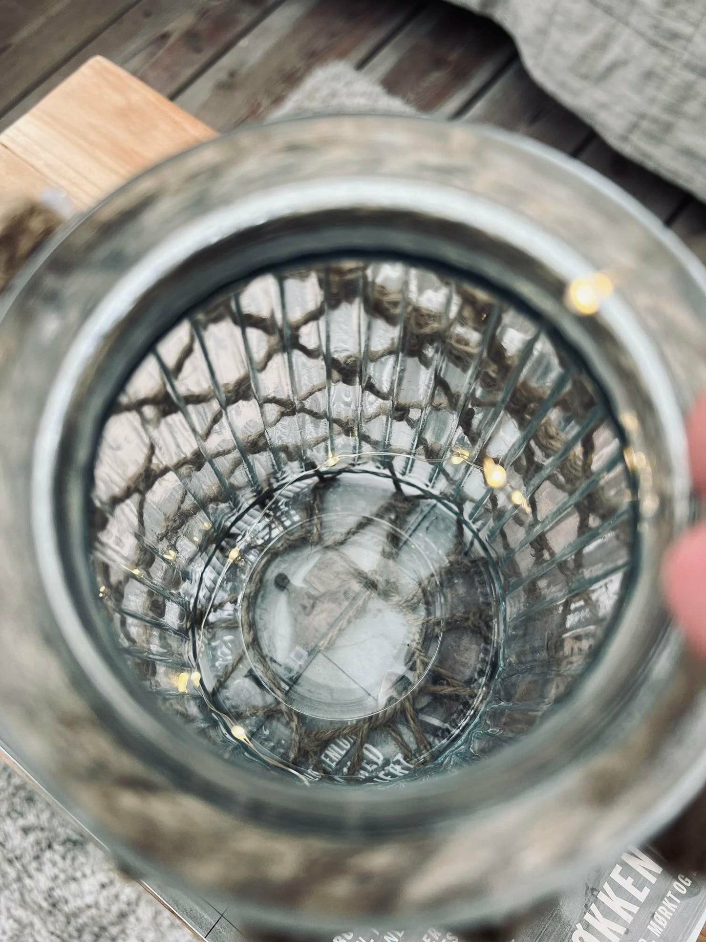 Solcelle lanterne - Glas og jute - VIAMAJA