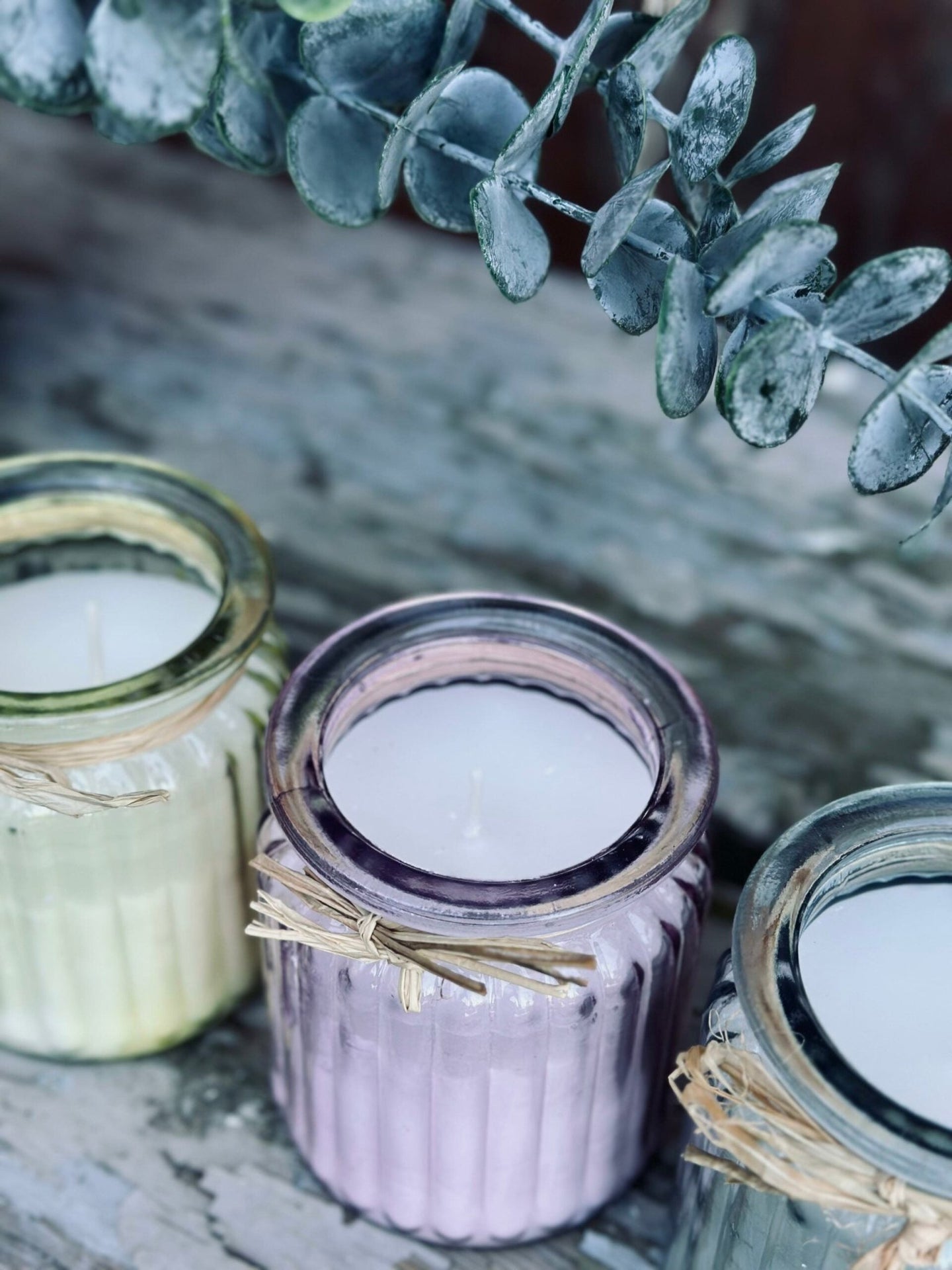 Stearinlys – Mix pastel i glas - VIAMAJA.DK