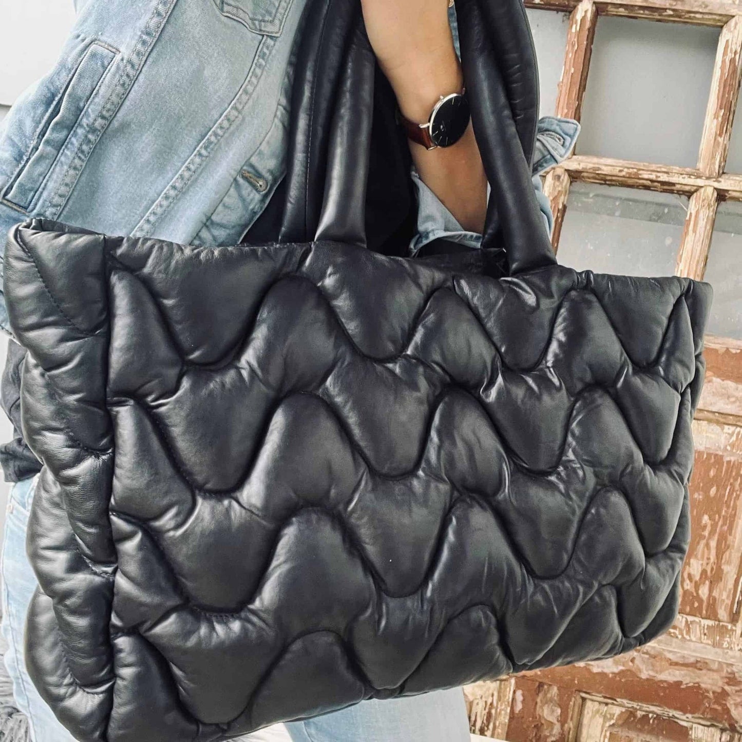 Stor shopper i ultra blødt lammeskind - VIAMAJA.DK