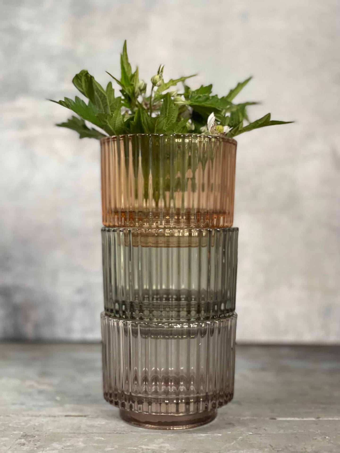 Stort glas til fyrfadslys coral sand - VIAMAJA.DK