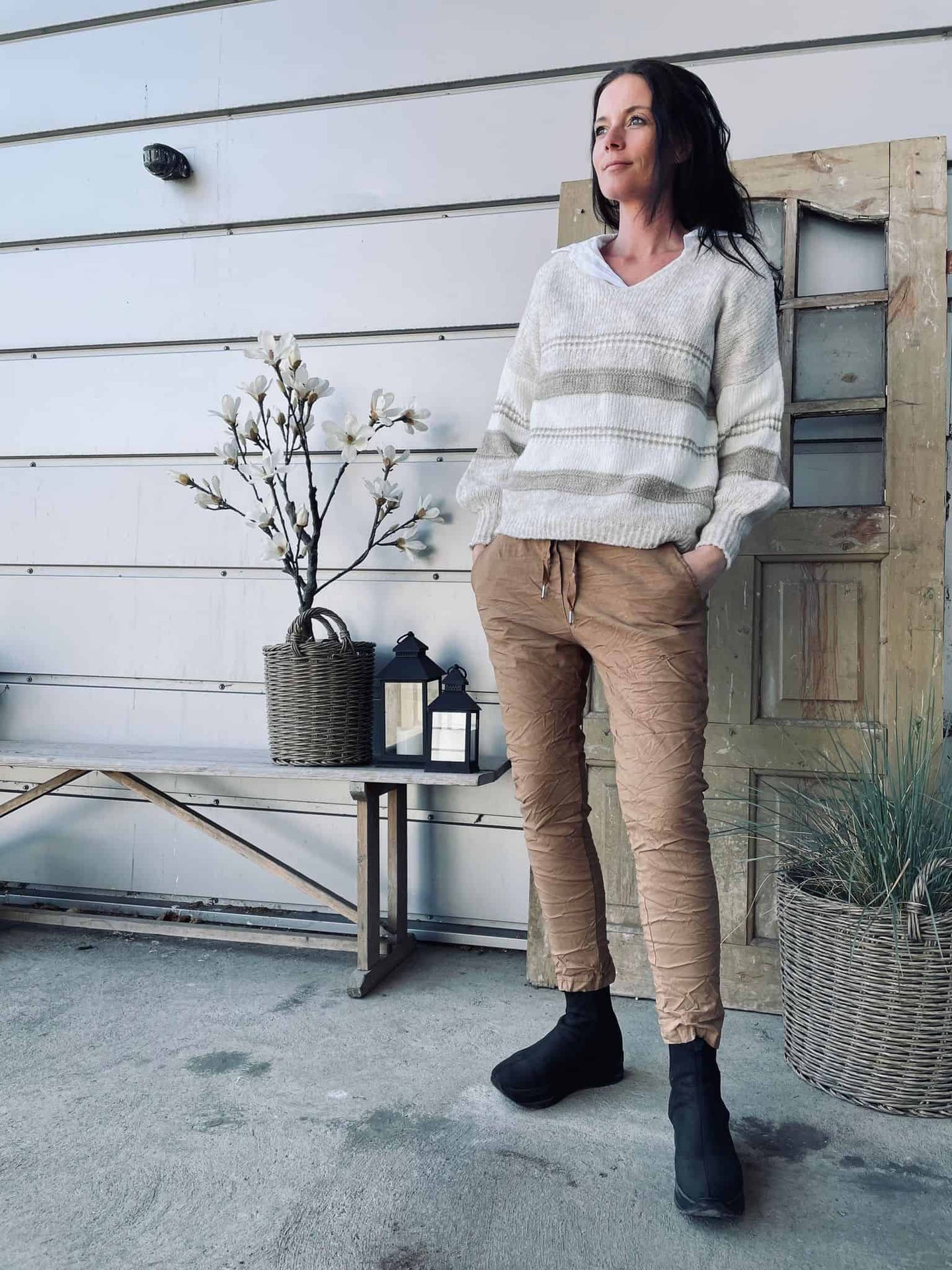 Strik Oversize Alma Beige - VIAMAJA.DK