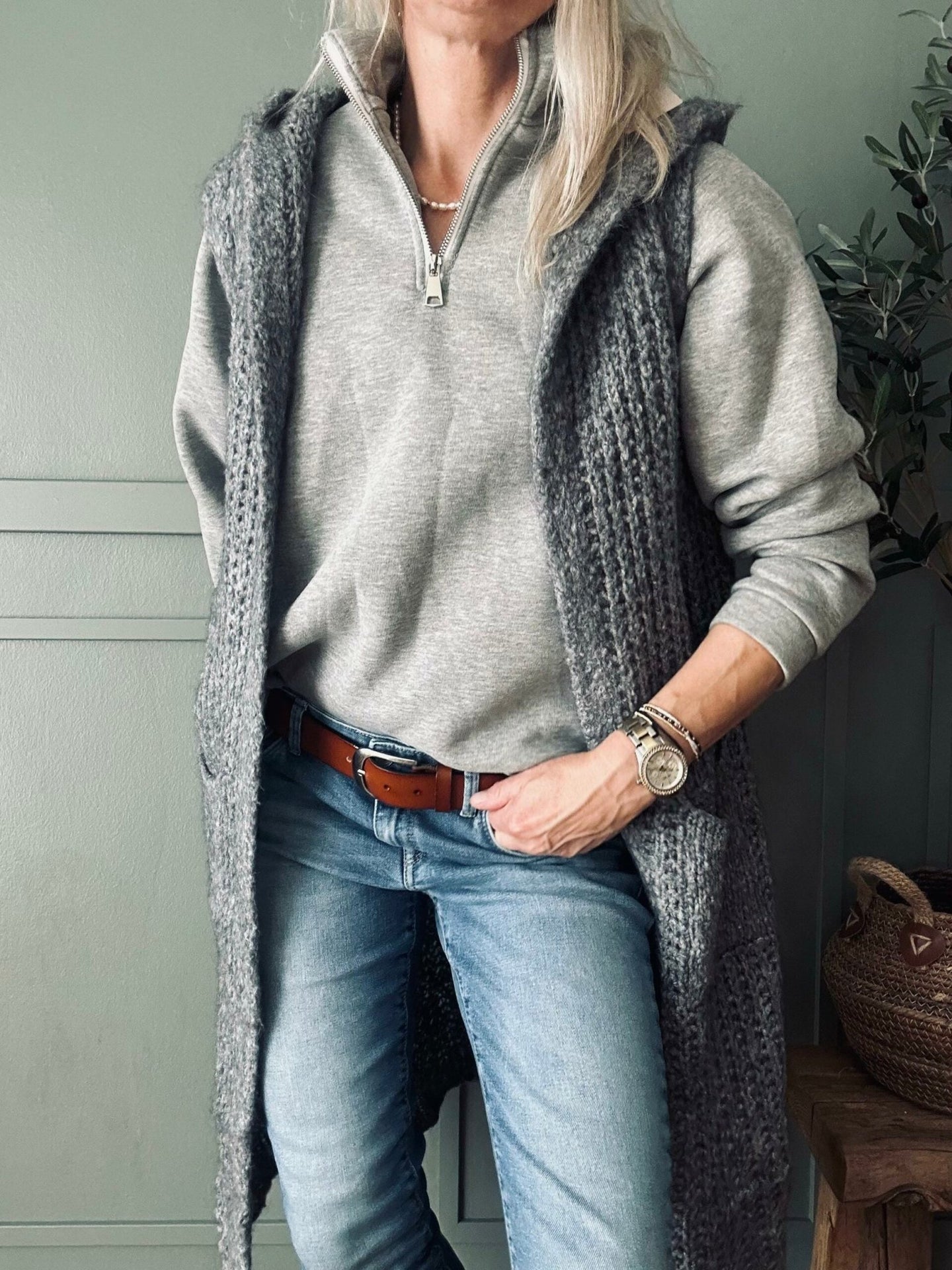 Strikket vest – Mohair mix - VIAMAJA.DK
