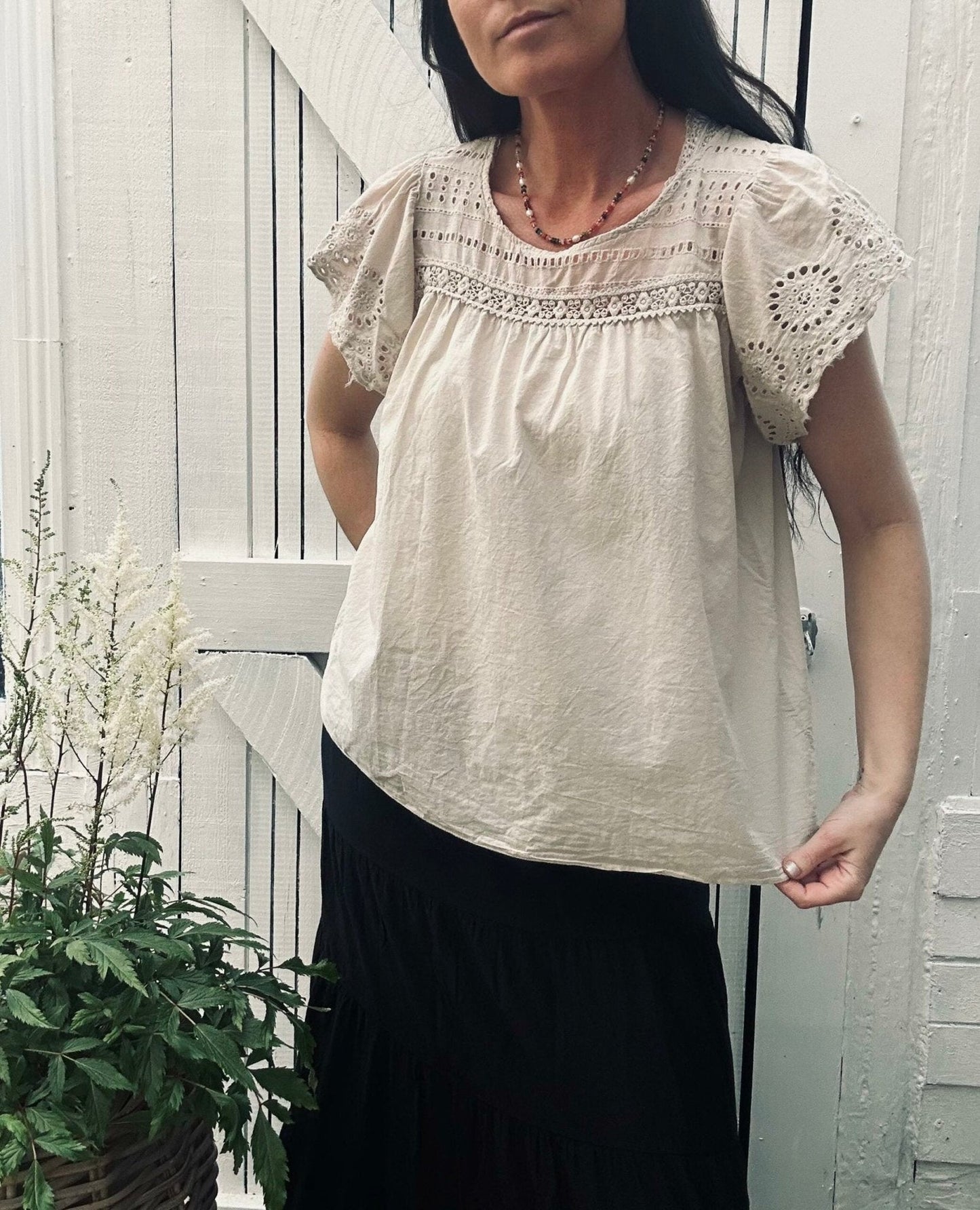 Summer Top beige - VIAMAJA.DK