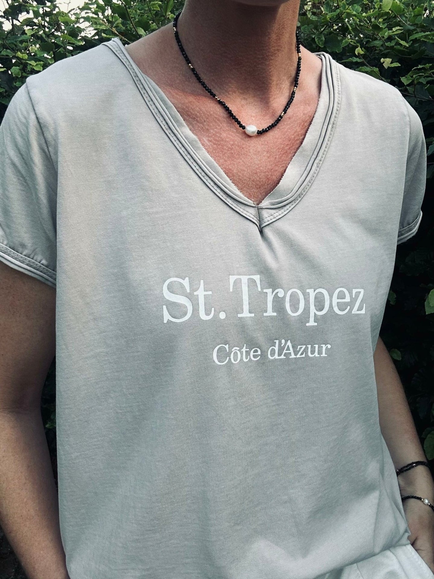 T - shirt ST. TROPEZ Beige - VIAMAJA.DK