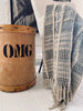 Decke aus recycelter Baumwolle – Blau / Natur