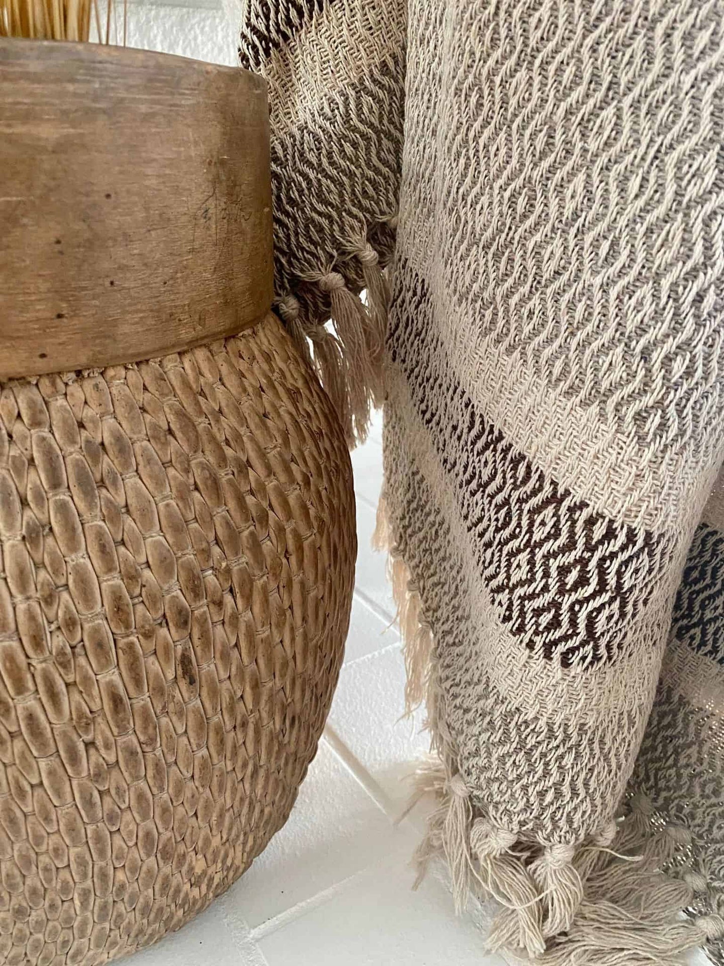 Tæppe genanvendt bomuld – Brun mix - VIAMAJA.DK