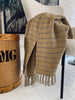 Decke aus recycelter Baumwolle – Gelb / Beige Streifen