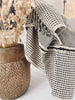 Plaid recycelte Baumwolle – Natur / Oliv