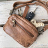 Tasche CARO aus weichem Leder - Kastanie