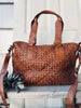 Tasche Clara - Walnut geflochtenes Leder
