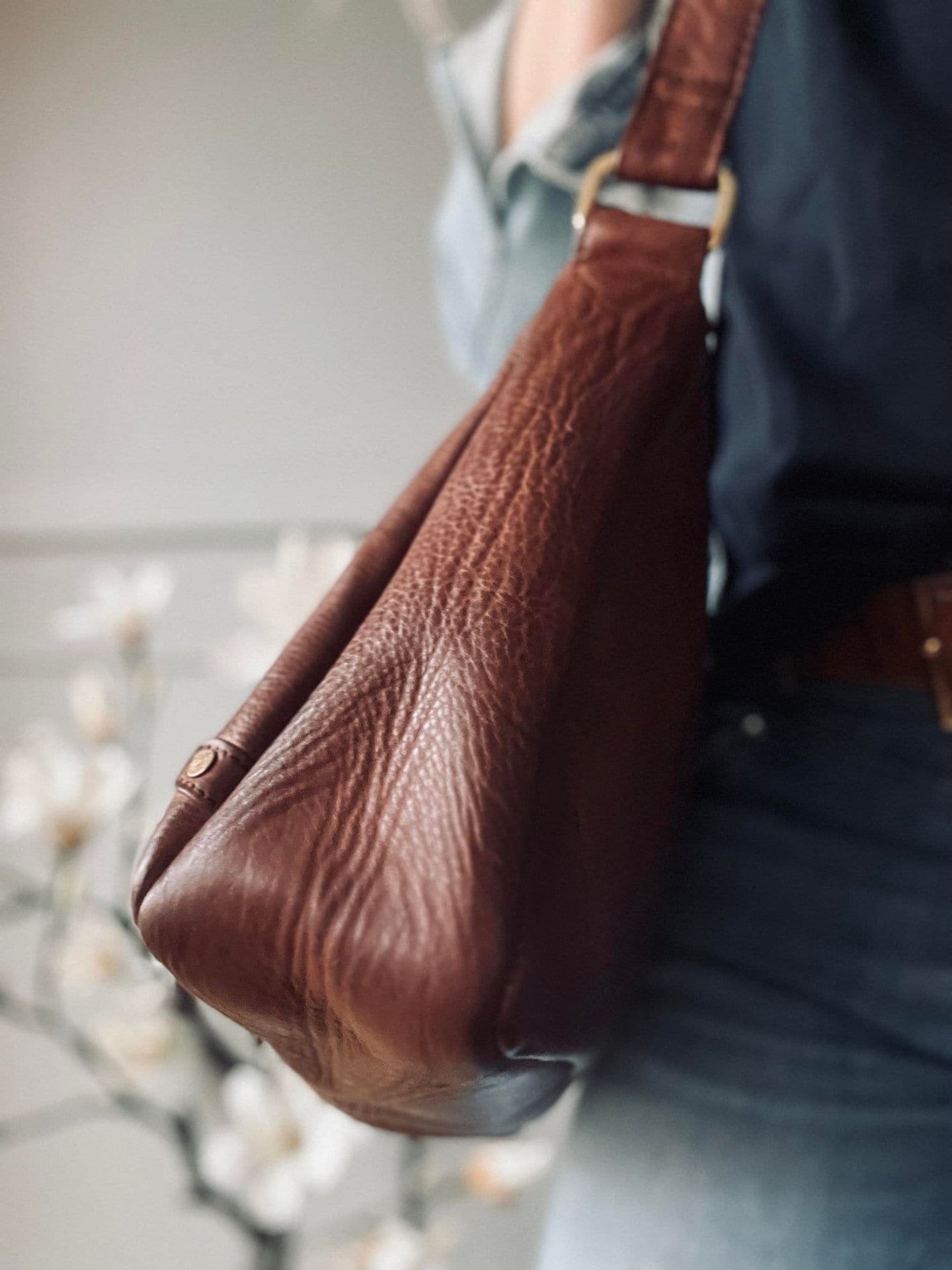 Taske i lækkert skind - SALLY Brandy - VIAMAJA.DK