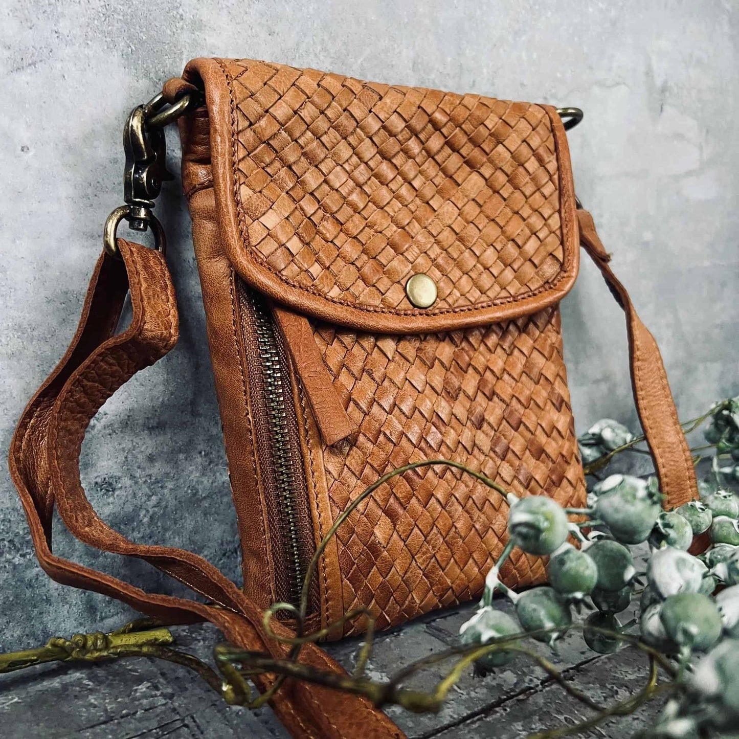 Taske – Lesley Cognac - VIAMAJA.DK