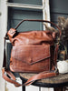 Tasche mit Fronttasche - Walnuss / Gold