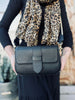 Tasche NIMA mit Lux-Riemen - Schwarzes Leder