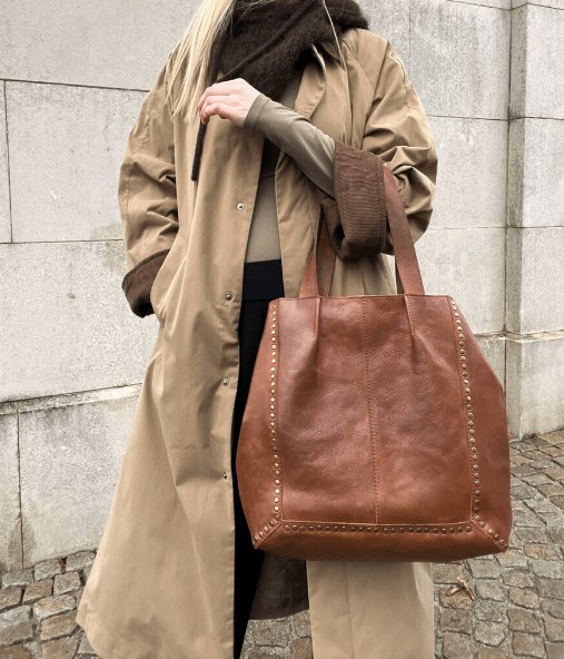 Taske Raw Vintage cognac - VIAMAJA.DK