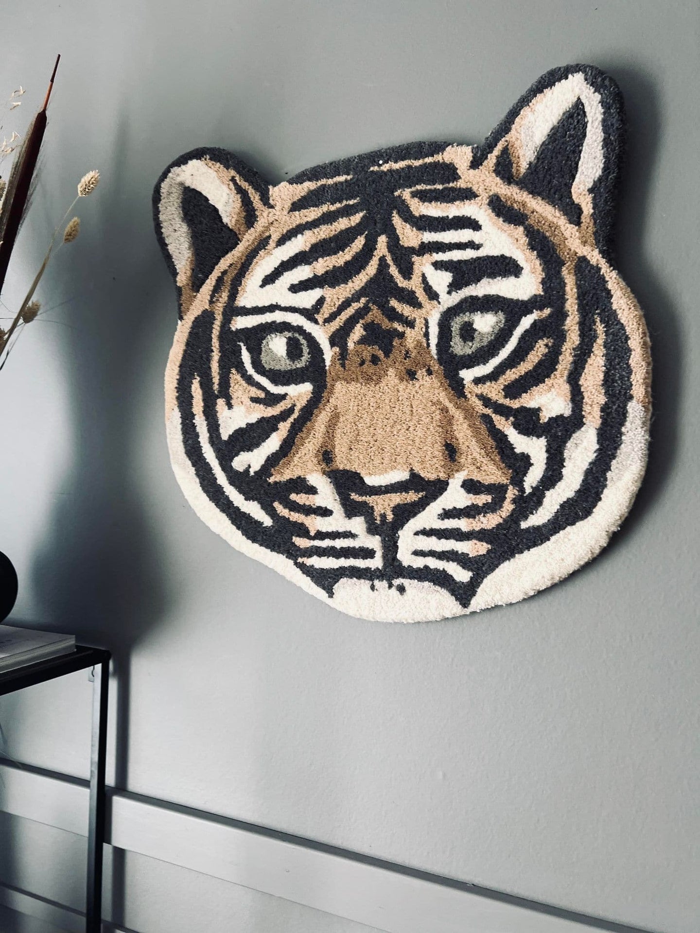 TIGER HOVED I ULD - 50X50 - VIAMAJA.DK