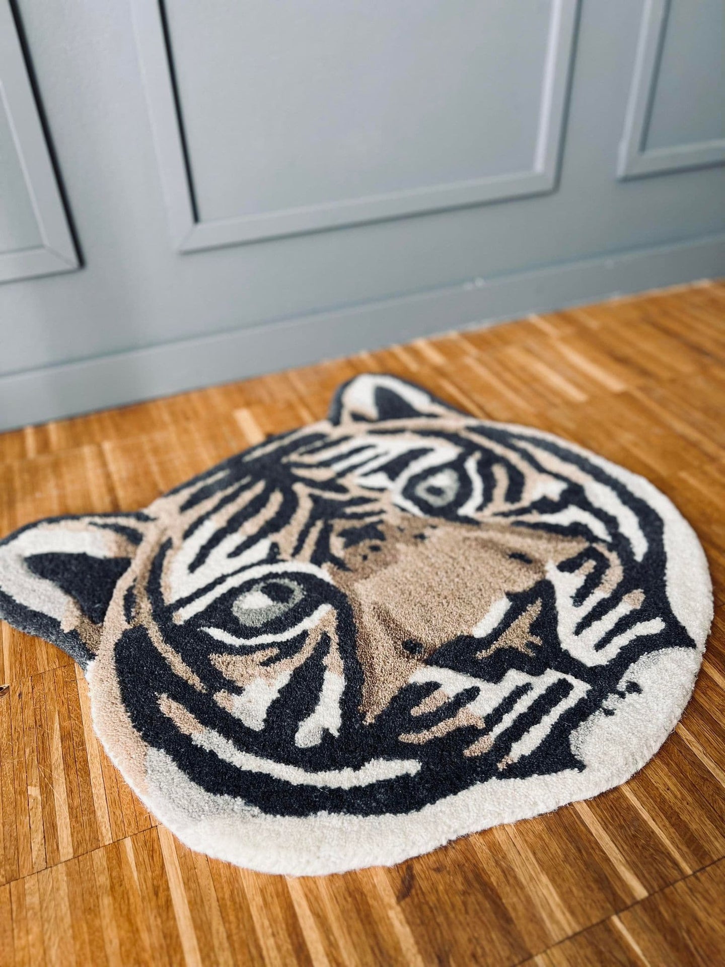 TIGER HOVED I ULD - 50X50 - VIAMAJA.DK
