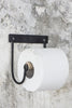 Toilettenrollenhalter Schwarz - mit Holzrolle