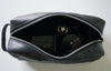 Toilettentasche aus schwarzem Leder - Unisex