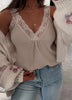 Top Cotton mit Spitze – Beige