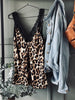 Top mit Spitze – Leopard / Beige